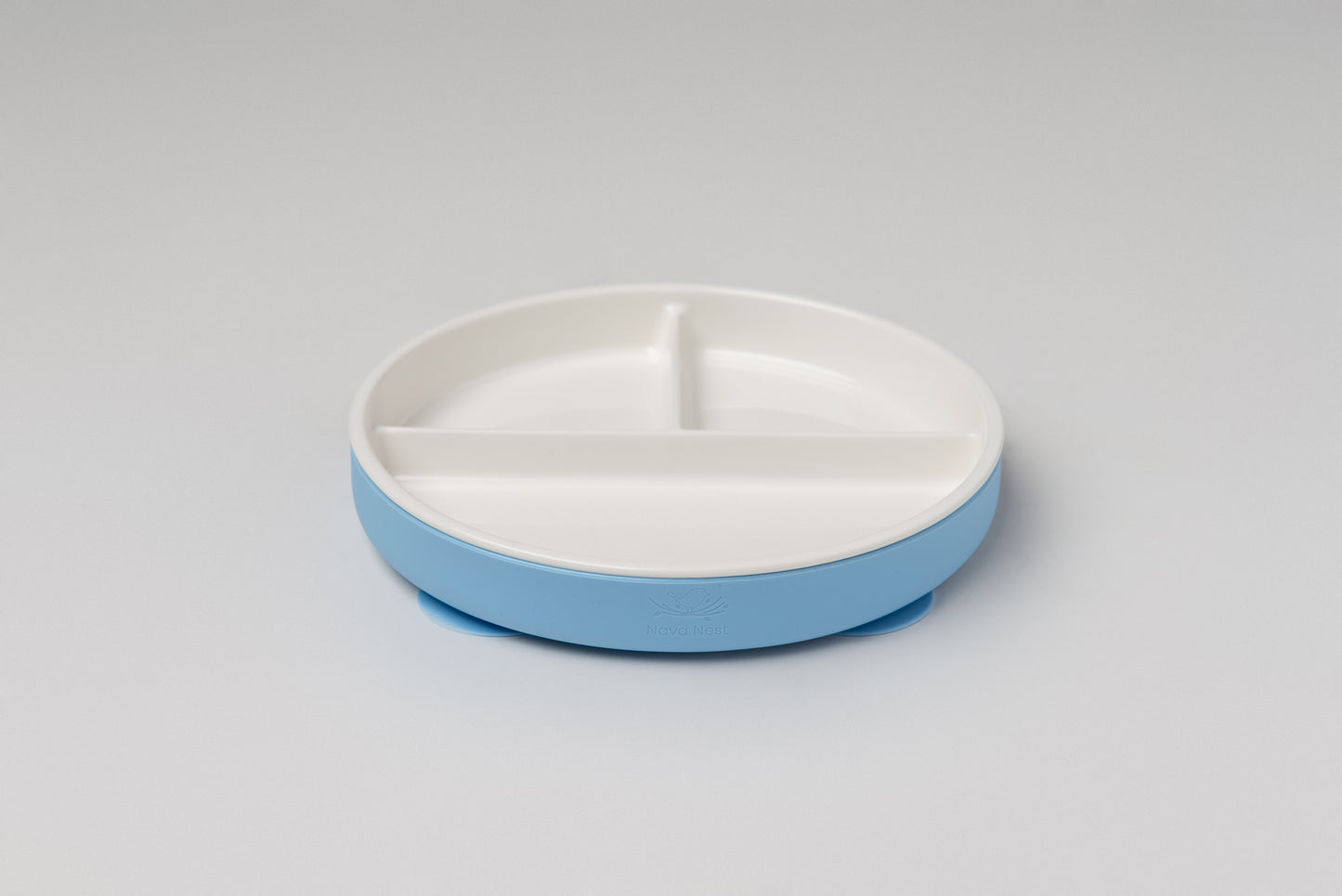 Ceramic Divided Round Plate with Silicone Suction