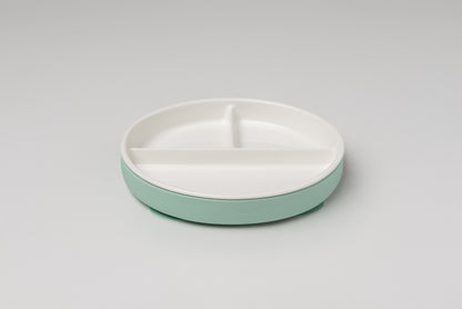 Ceramic Divided Round Plate with Silicone Suction