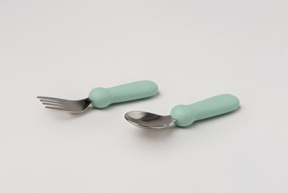 Stainless Steel & Silicone Baby Cutlery Set