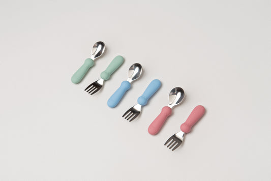 Stainless Steel & Silicone Baby Cutlery Set